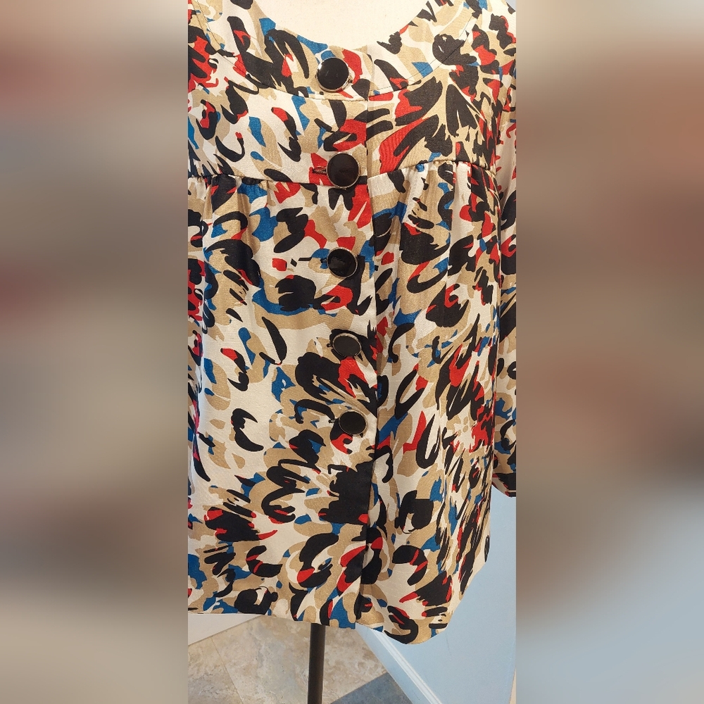 Chic Multicolor Abstract Blouse - Picture 2 of 10